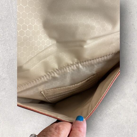 Sherpani Crossbody Purse Canvas Leather Trim Boho Tree Patch Green Brown Bag - Picture 7 of 12